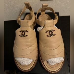 CHANEL sandals. Size EU 37.5